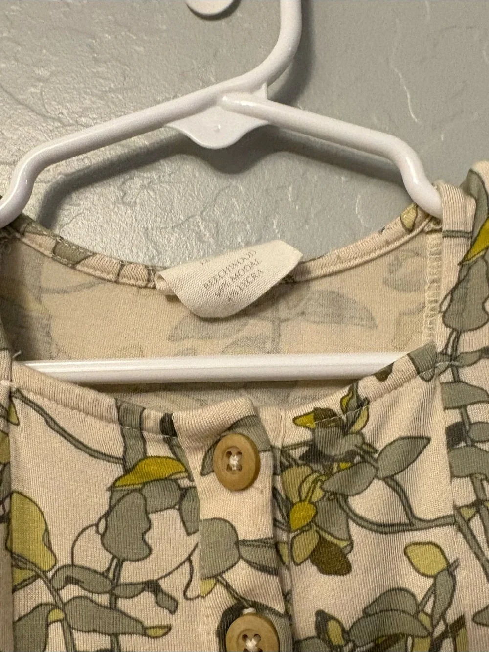 Kate Quinn the woods leaf print long sleeve modal ballerina bubble 12-18 months